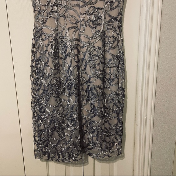 Gray formal dress by Ignite Evenings in size 12 with pearl embellishments - Picture 8 of 9